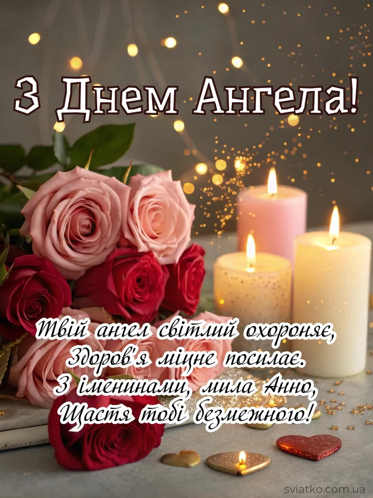 ✨ З Днем Ангела Анна - 24+ гарних привітань та листівок - Святко Красива откритка з Днем Ангела анна