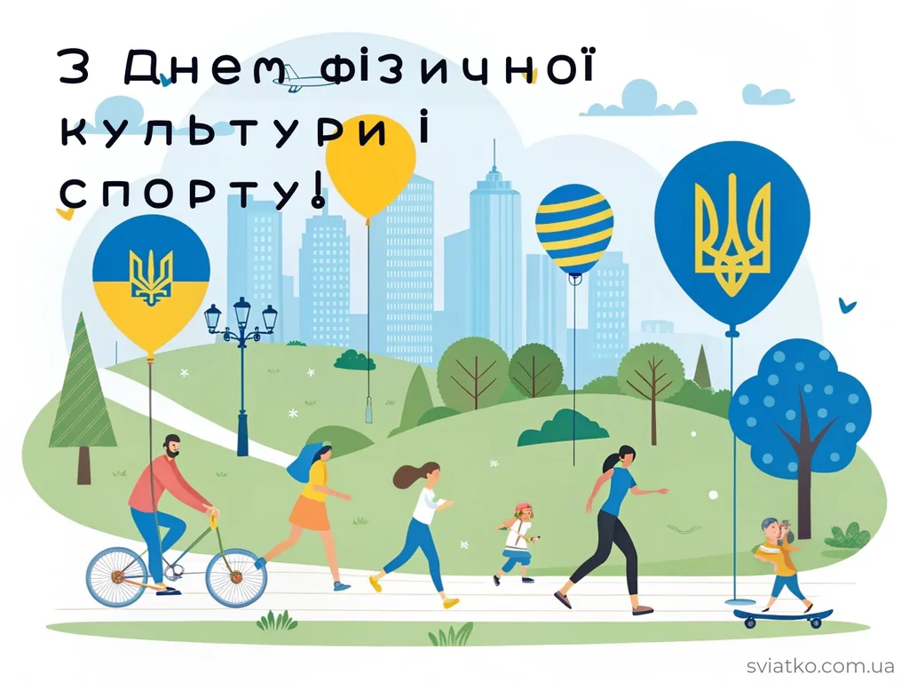 листівка з днем фізкультури і спорту