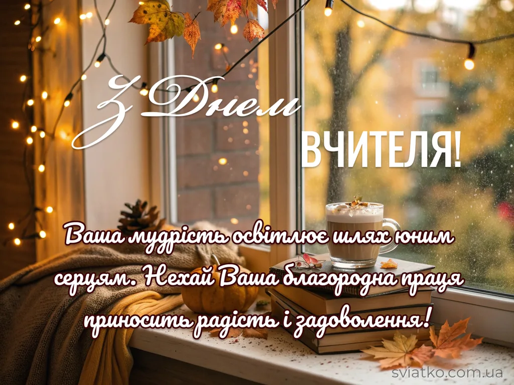 вітальна листівка з днем вчителя