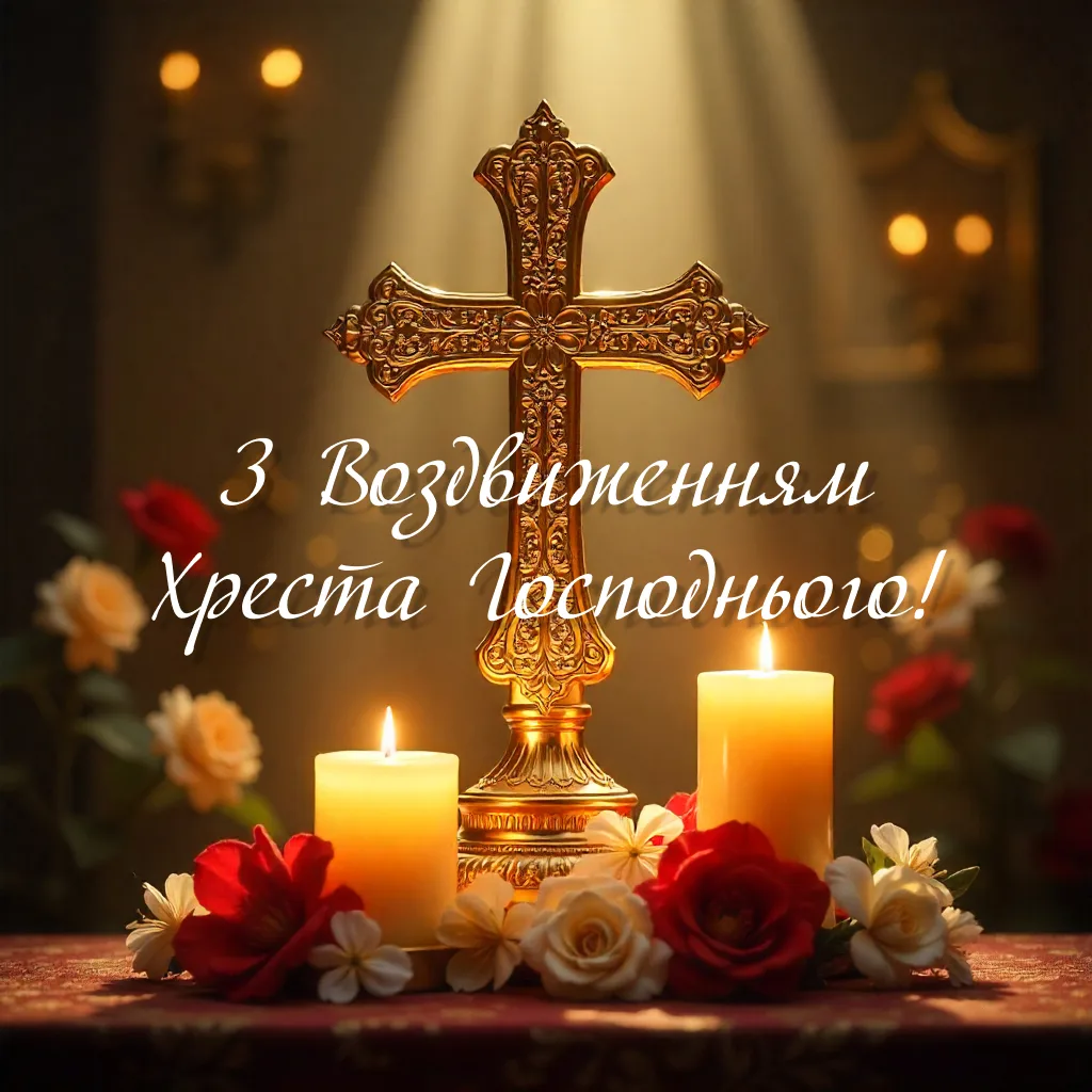 воздвиження хреста господнього листівки та привітання банер